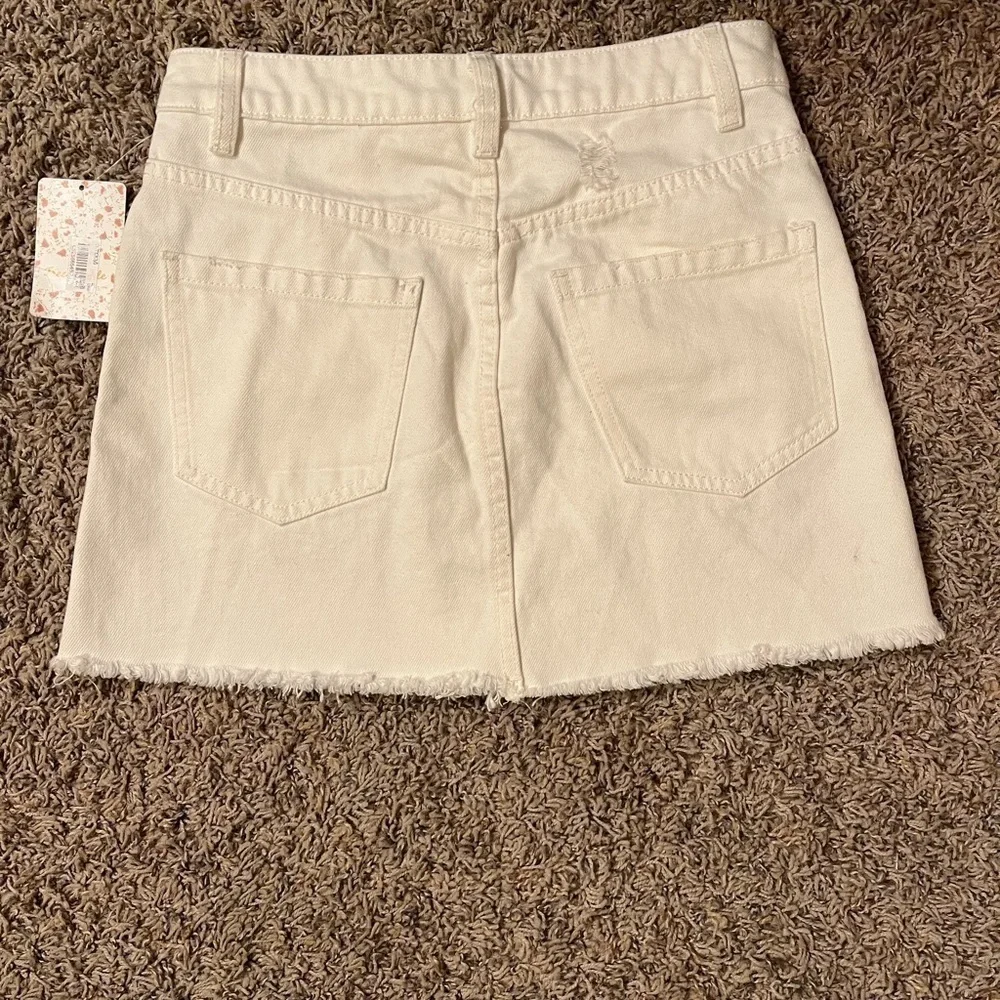 Free People Vintage White Zip It Up Mini Skirt Sz 25 NWT